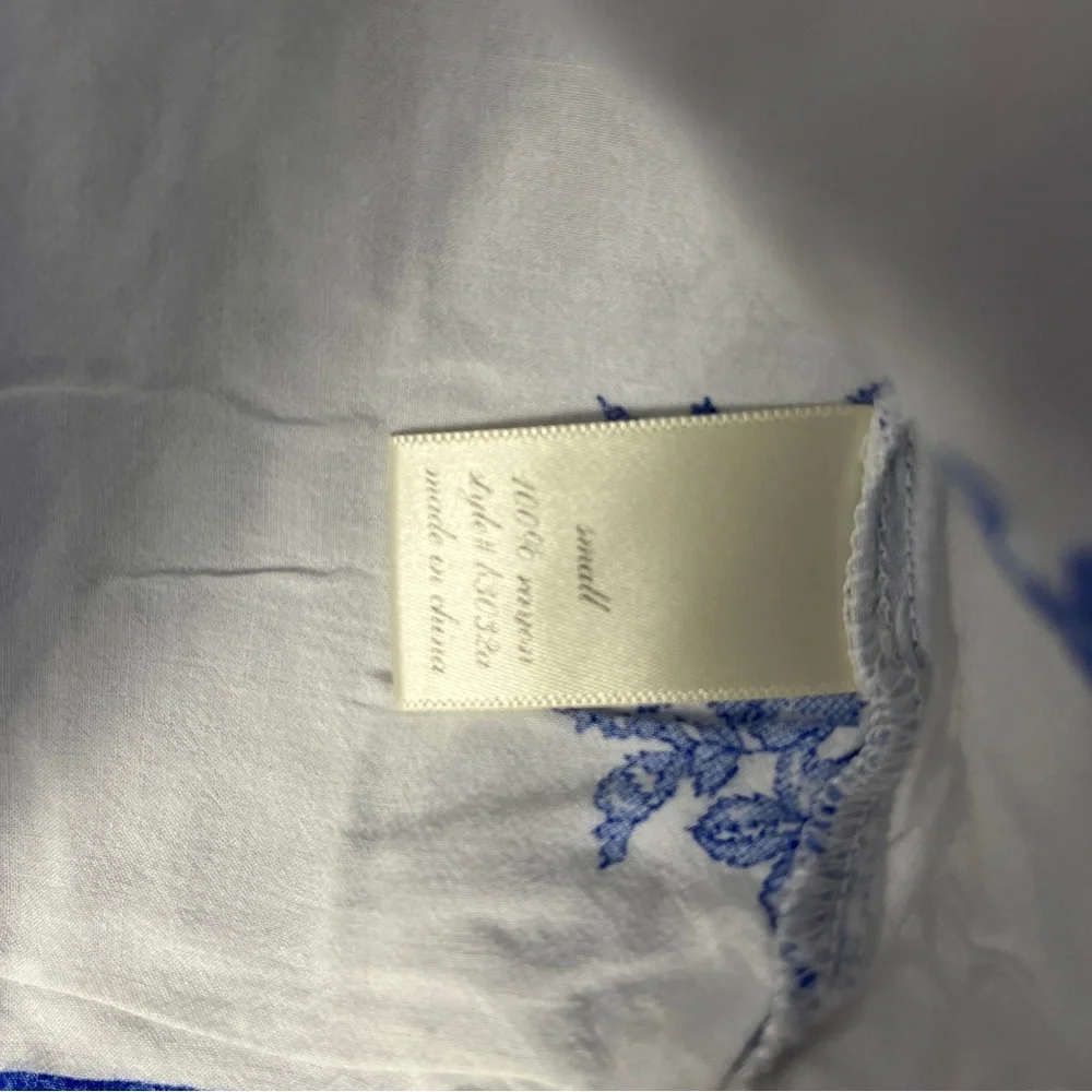Blue Rain white blouse with blue decoration - Picture 4 of 7
